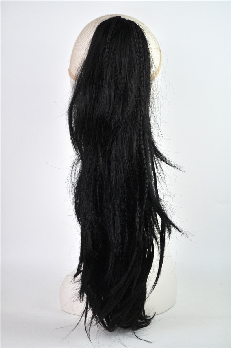 Amazonas peluca cola de caballo pegando clip de caballo bolsa de cabello negro cola de caballo peluca