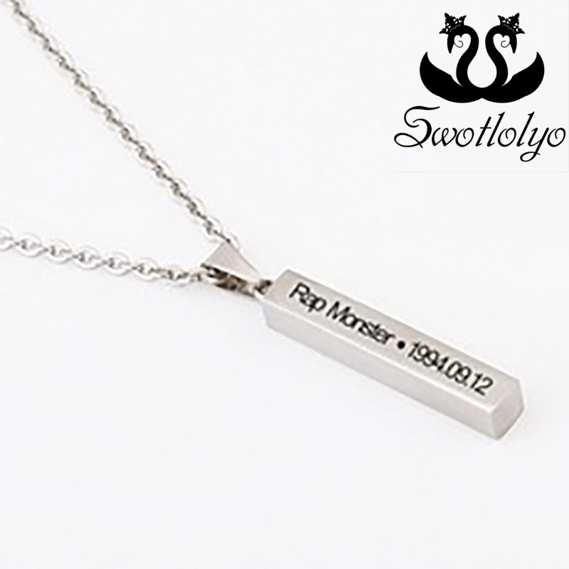 BTS bullet-proof Youth League Jin Nanjun official same style peripheral LOGO name personal titanium steel necklace