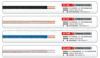 汽车音响喇叭线材 嘉利堡 18号喇叭线 100米一件|ms