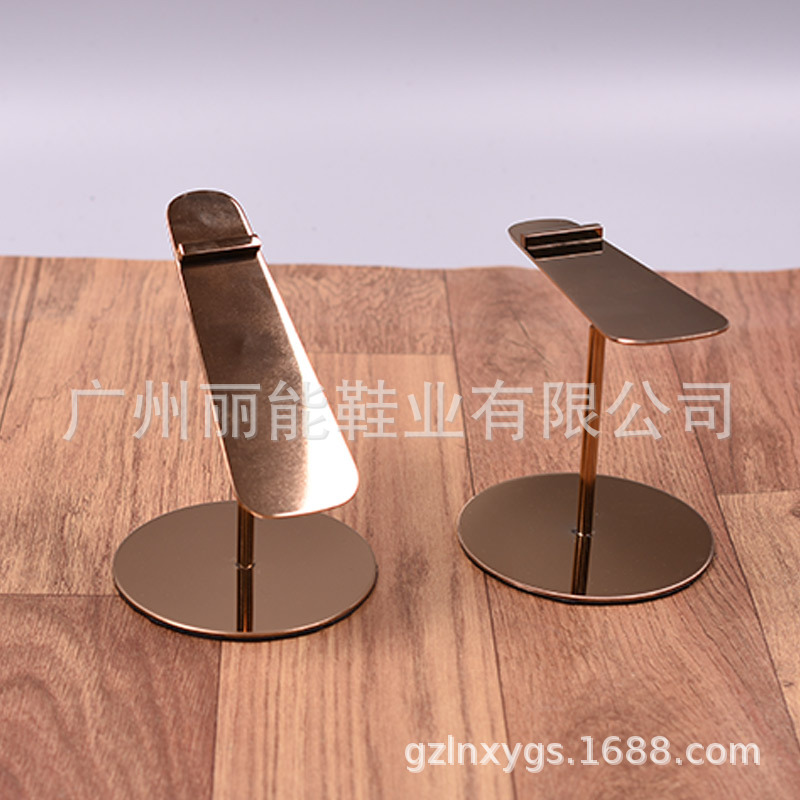 厂价不锈钢大圆底可调节活动鞋架橱窗陈列鞋展示架陈列道具架