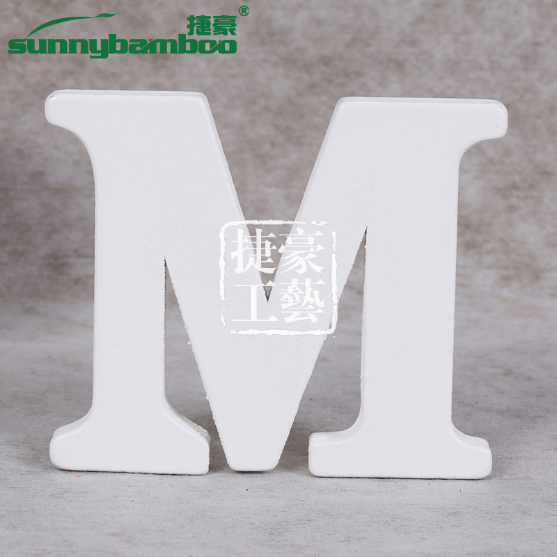 DIY English letter and number decorative self-adhesive accessories for educational toys made of solid wood with white paint, wholesale detail image 7