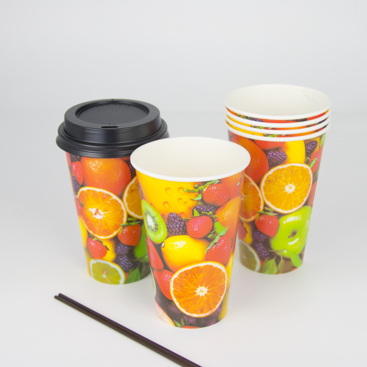 12oz 80mm doble pe película calibre de bebida fría taza de papel logotipo color embalaje personalizado al por mayor