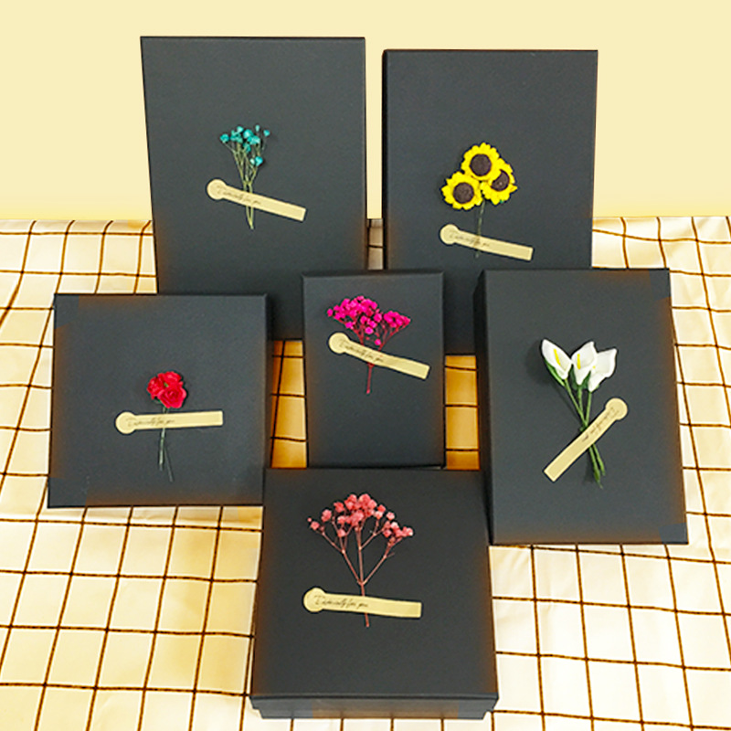 现货天地盖黑色纸盒化妆品包装盒子长方形衣服口红礼盒围巾礼品盒