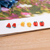 Gift box, earrings, fruit ceramics for elementary school students, 36 pair, wholesale, Korean style