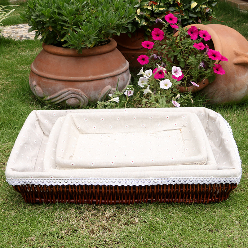 厂家批发柳编抽屉筐超市水果盘蔬菜沥水篮面包筐玩具筐杂物筐陈列