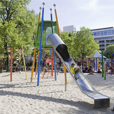 景观造型304不锈钢滑梯户外游乐场组合滑梯儿童拓展设备非标定制|ru