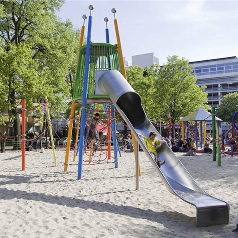 景观造型304不锈钢滑梯户外游乐场组合滑梯儿童拓展设备非标定制|ru