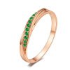 Jewelry, diamond, accessory, golden zirconium, ring, Korean style, micro incrustation, pink gold, wholesale