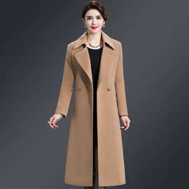 厂家直销中年女装羊毛大衣女2022秋冬装韩版新款中长款毛呢外套