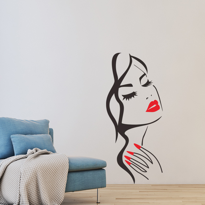 Beauty Head Carved Living Room Background Wall Sticker Painting display picture 14