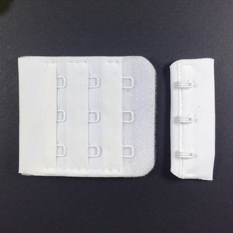 厂家定制三排三扣内衣后背钩4.5cm锦纶文胸勾扣胸围配件黑白现货|ru