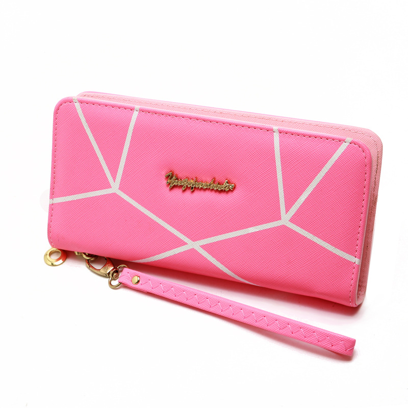 Korean Zipper Geometric Pattern Wallet display picture 4