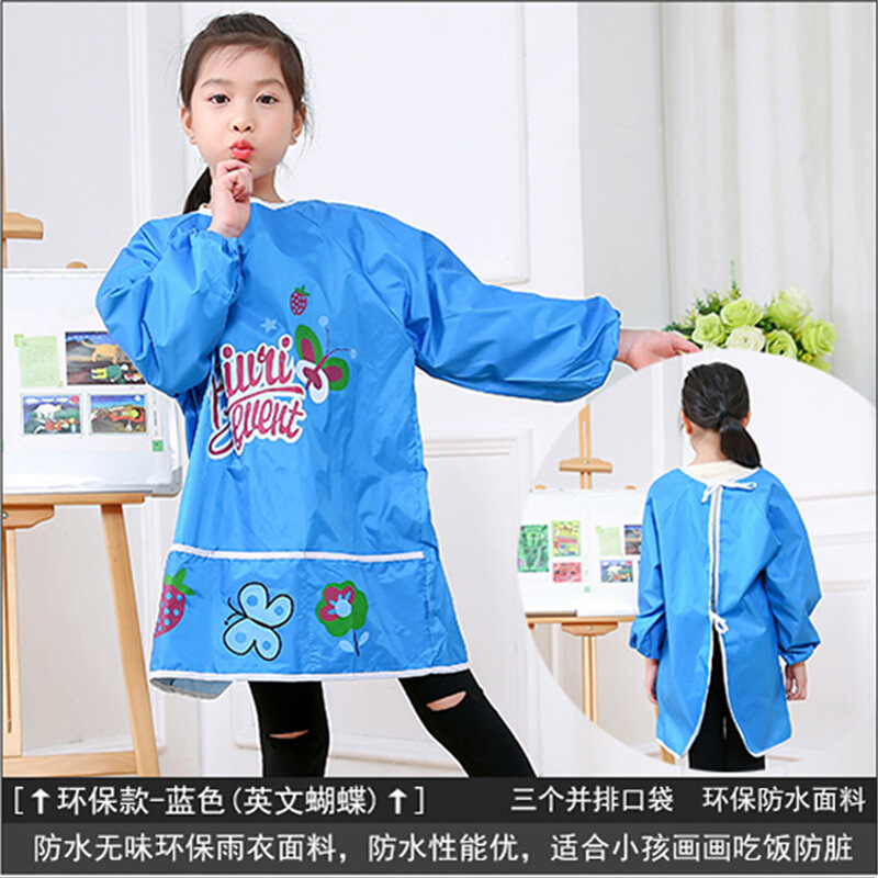 Impermeable abrigo de los niños logotipo personalizado impresión foto pintura ropa delantal hombres y mujeres manga larga comer