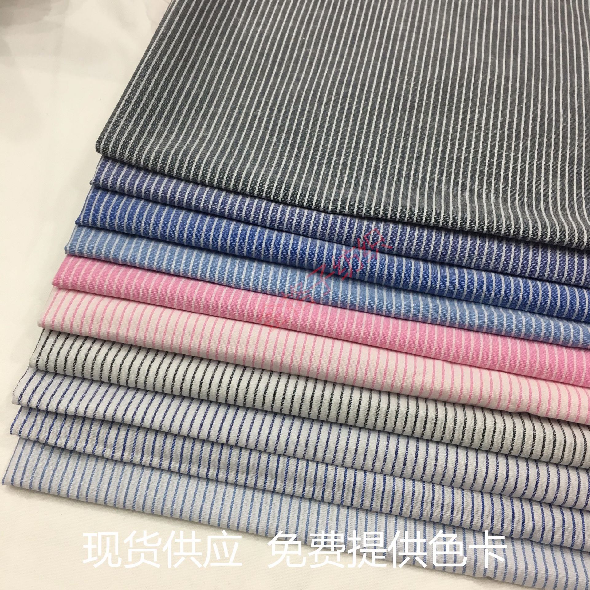 现货供应 3mm条纹色织布 棉麻面料 衬衫布 家纺服装布