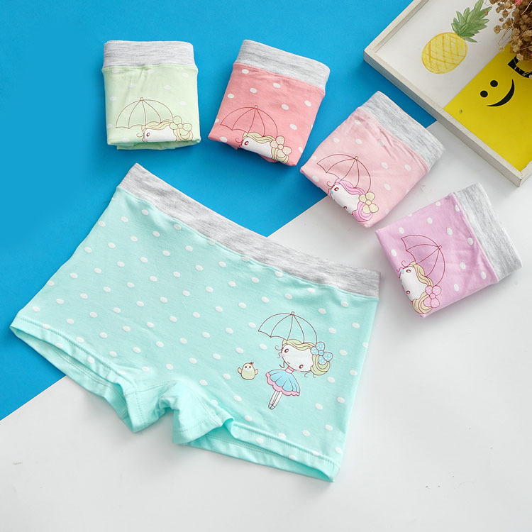 new pattern Children's underwear Pure cotton last generation girl Underwear Cartoon Girl Boxer Factory wholesale