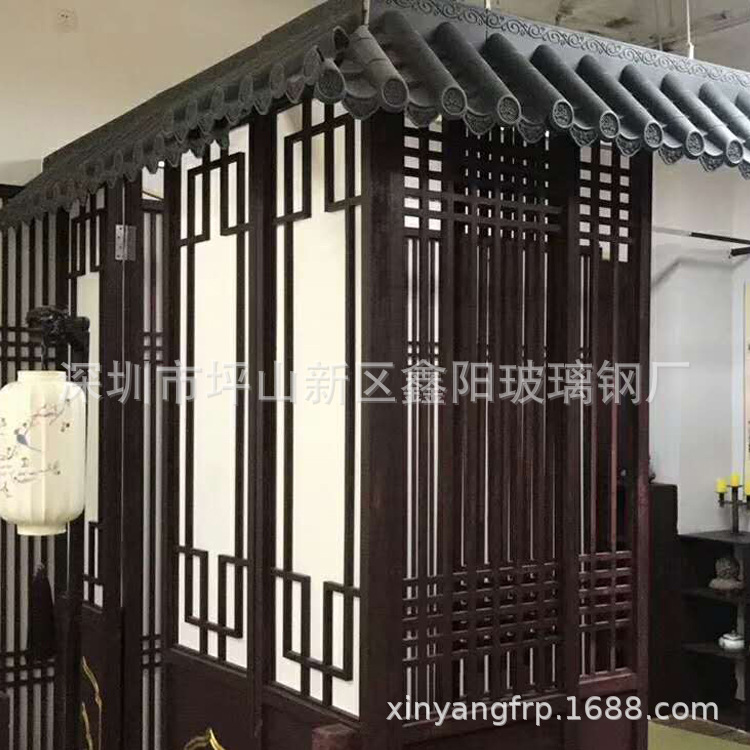 现货 一体滴水仿古瓦 中式仿真瓦一体装饰仿古屋檐瓦  树脂仿古瓦