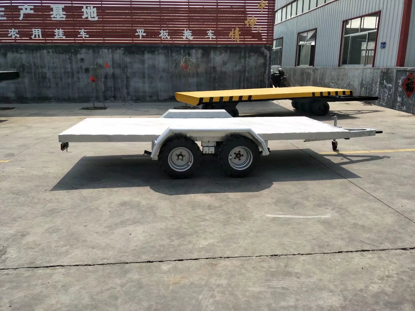 镀锌拖车 出口外贸平板拖车 平板物流实心胎 拖车配件车轴