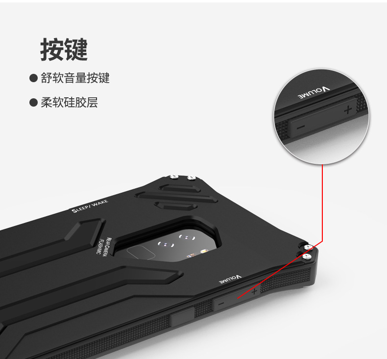 R-Just Gundam Water-resistant Shockproof Dirt-proof Snow-proof Premium Armor Heavy Duty Metal Protective Case Cover for Samsung Galaxy S9 Plus & Galaxy S9