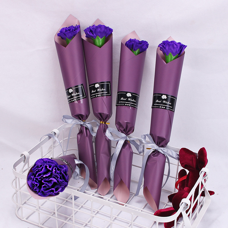 康乃馨香皂花单支紫色1