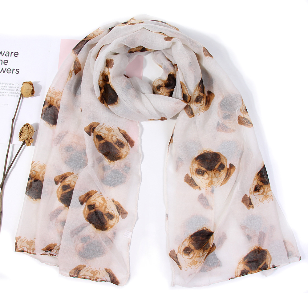 Women's Cute Simple Style Dog Polyester Printing Scarf display picture 4