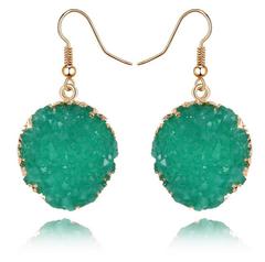 Simple Earrings from Shuo Europe and America, Cross-border Accessory, Imitation Natural Stone, Round, Unique Resin Earrings for Export