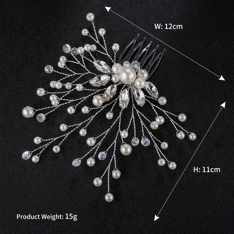Beads Fashion Flowers Hair accessories  white NHHS0189whitepicture6