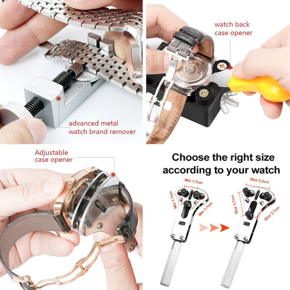Watch repair, tools set, watch strap, 144 pieces