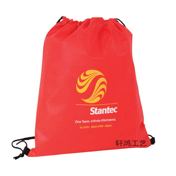 专业定制不织布拉绳收纳袋 无纺布培训学校背包 无纺布抽绳束口袋