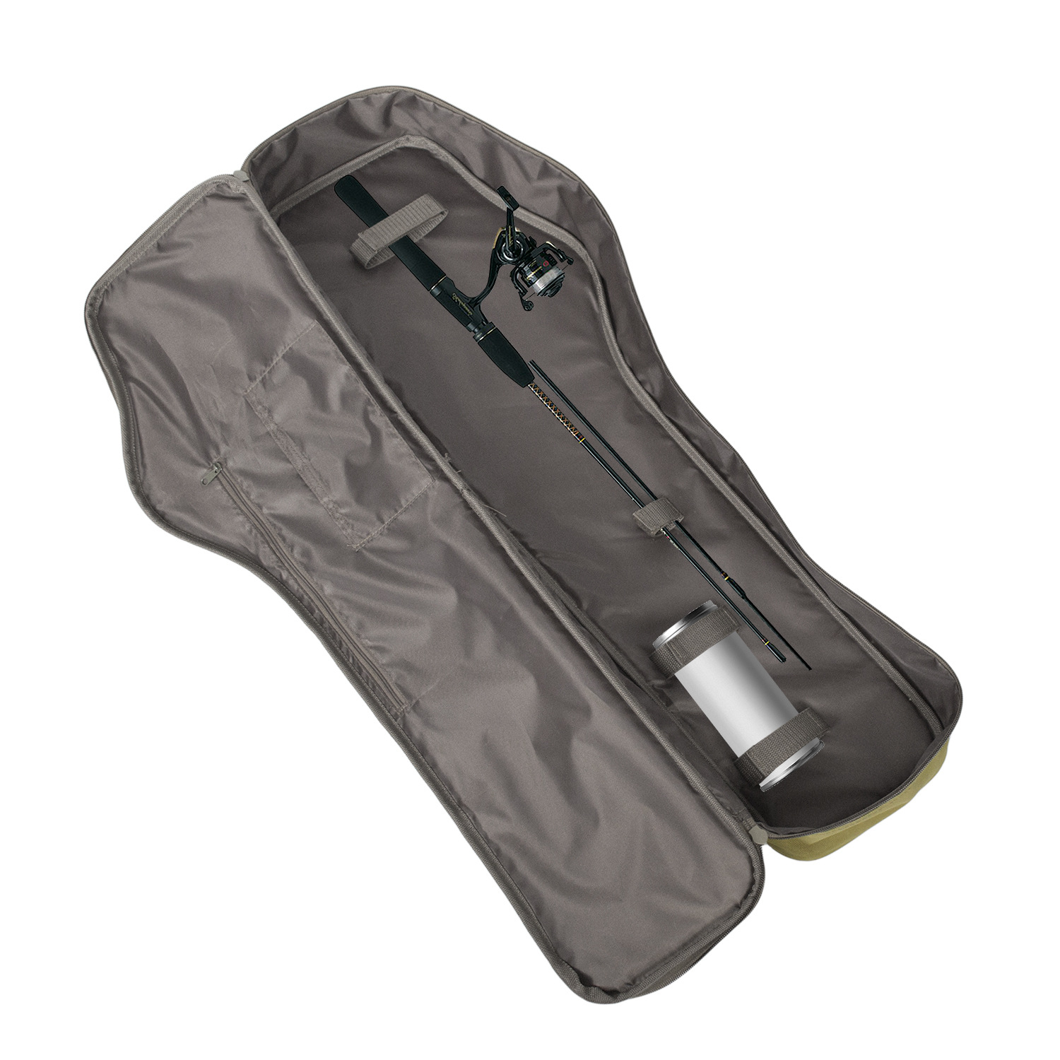 成人户外牛津布军绿卡其双色 简易钓鱼包渔具鱼竿包 一件代发