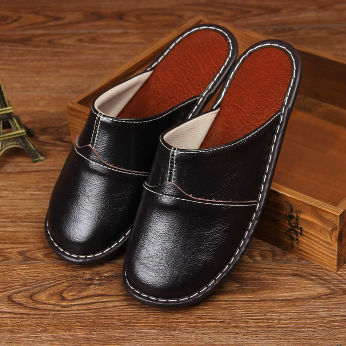 Домашние тапочки из натуральной воловьей кожи для мужчин и женщин, нескользящая нижняя часть из говядины, онлайн, весна и осень, летние домашние тапочки, тапочки из воловьей кожи с верхним слоем