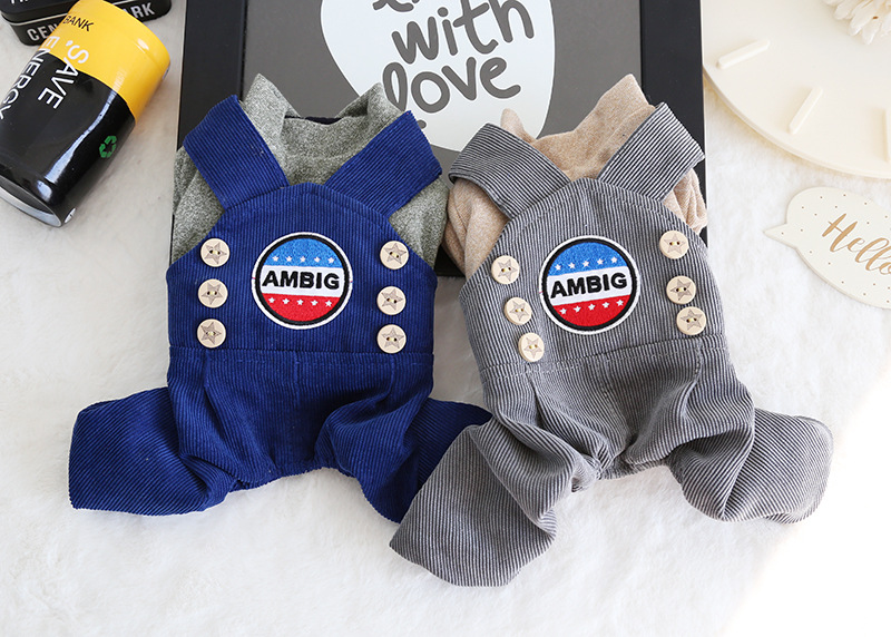 星星扣背带四脚衣