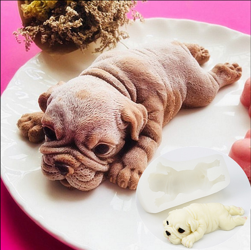 3D立体卡通慕斯模具沙皮狗脏脏狗翻糖蛋糕西点装饰巧克力烘焙工具