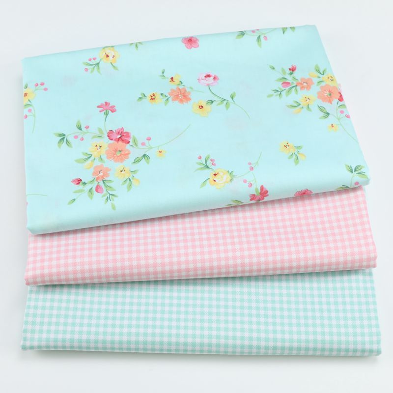 田园小碎花朝阳格子印花纯棉布料 纯棉被套床单枕套全棉面料批发