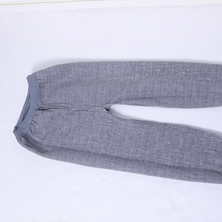 Wholesale men's warm winter padded thermal elastic breathable slim-fit cotton pants with added lining