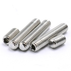 Stainless steel 304 flat-end set screw, M3, M4, M5, M6, M8, M12 hex socket cap screw, machine thread, stop nut pin