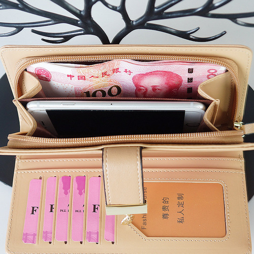 Women's Wallet  New Long Card Slot Creative Hollow Leaf Mobile Phone Case Student Money Clip Dropshipping One Piece