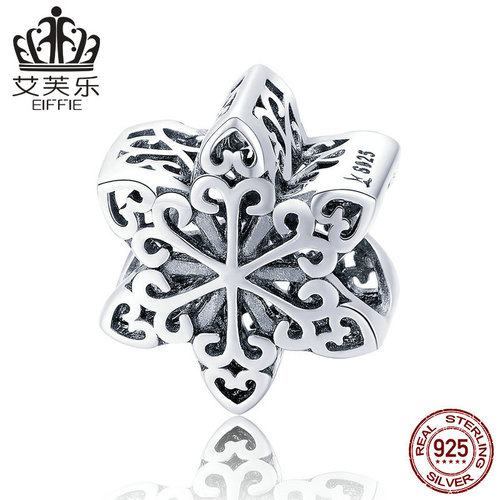 Avle foreign trade supply winter snowflake gift for girlfriend S925 sterling silver bracelet silver beads SCC719