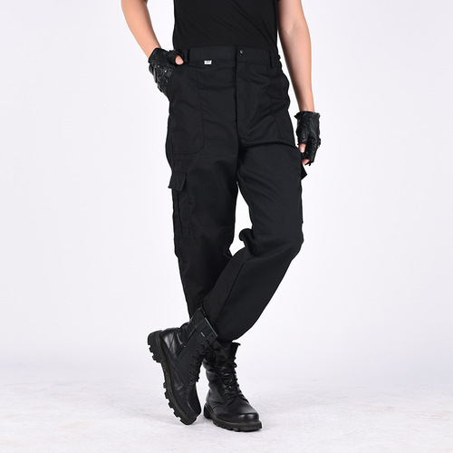 Wholesale spring and autumn security pants training pants black multi-pocket wear-resistant overalls men's special training overalls pants tactical pants