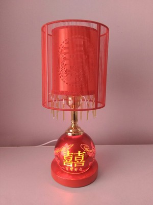 大红婚庆装饰台灯结婚床头喜庆台灯中式创意结婚礼物|ms