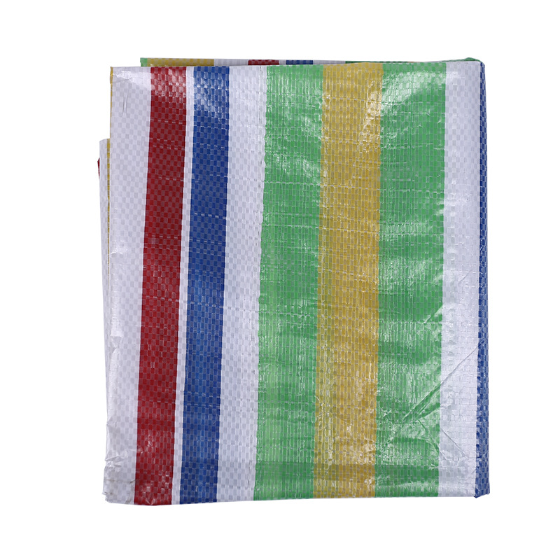 厂家直供防水便于使用PE彩条布PE材质五色相间PE双膜彩条布