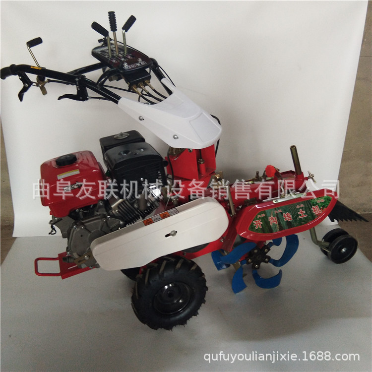手推柴油电启挖沟培土机 自走式旋耕除草机 果园稻田开沟培土机64