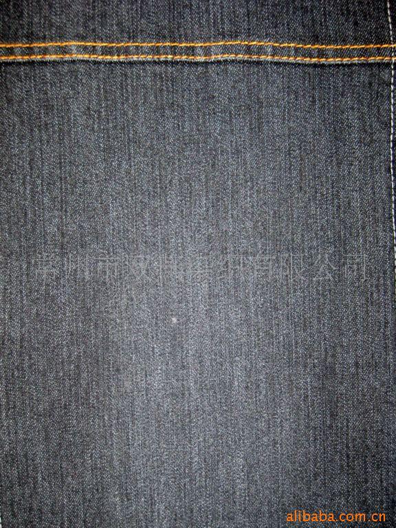 【厂家直销】供应硫化黑竹节棉涤弹力牛仔布（外销一等SY445-2#）