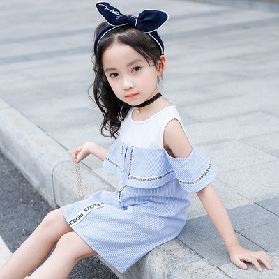 Mùa hè trẻ em mới của ca cao Hàn Quốc cô gái công chúa váy trẻ em không tay vest trẻ em giả hai váy