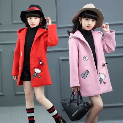冬季新款间棉女童外套中大童装韩版时髦女孩保暖妮子大衣一件