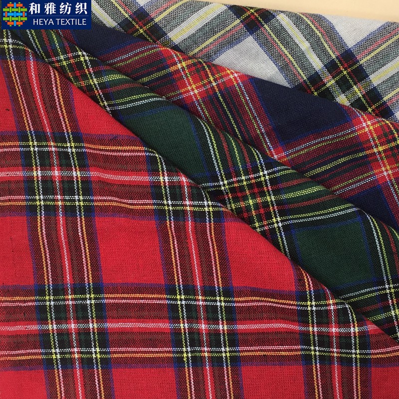 21S色织彩格布 现货圣诞格子服饰鞋帽箱包家居面料