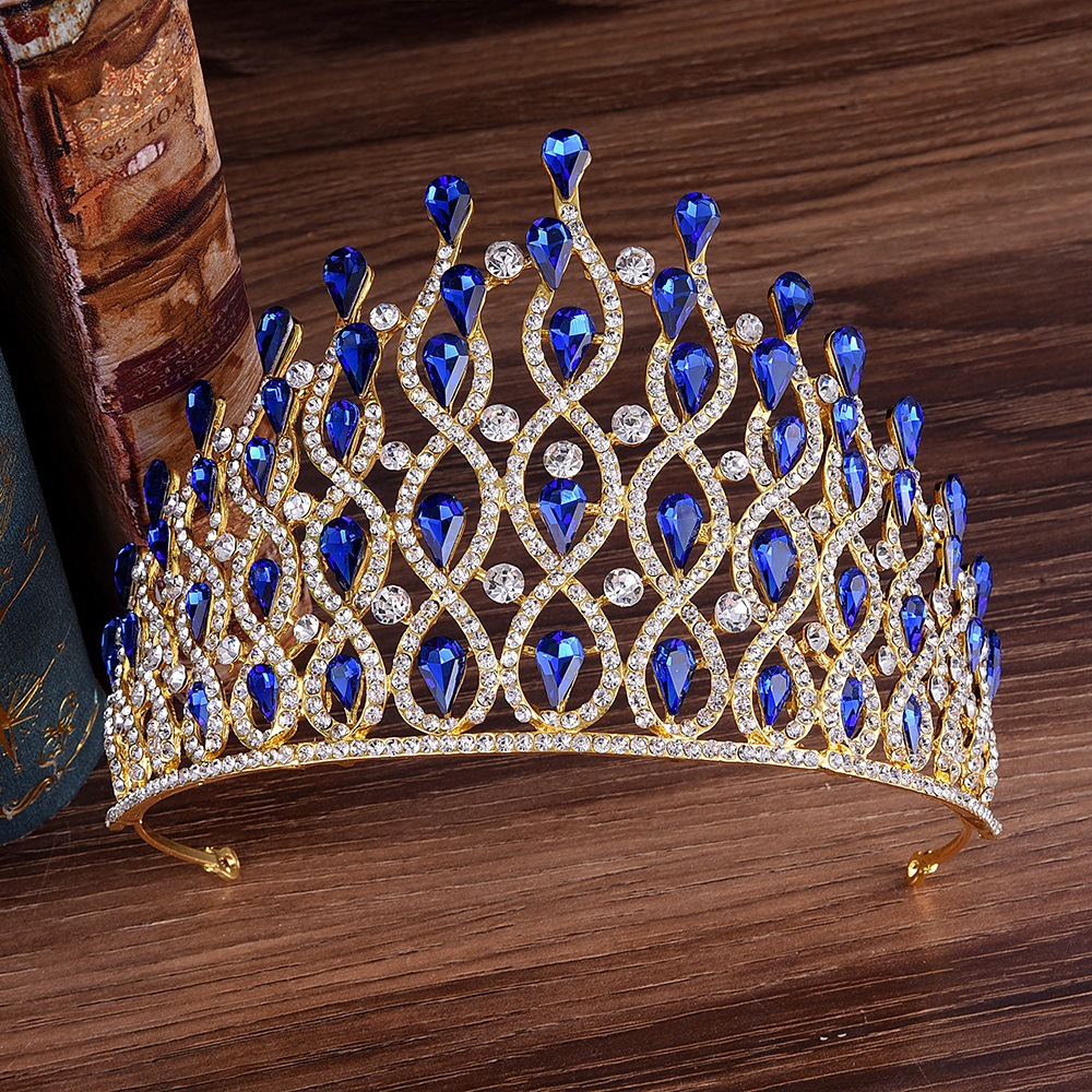 460g Weight Crown Hair Accessories Type Rhinestones Inlay Material 1 Piece Quantity Daily Occasion Alloy Material Water Droplets Pattern Women'S Gender Inlay Design Fashion Style Fashion Water Droplets Alloy Inlay Rhinestones Crown 1 Piece 6