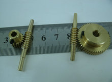 0.5m模数轴蜗杆涡轮铜涡杆齿轮订做微型马达大减速比体积小