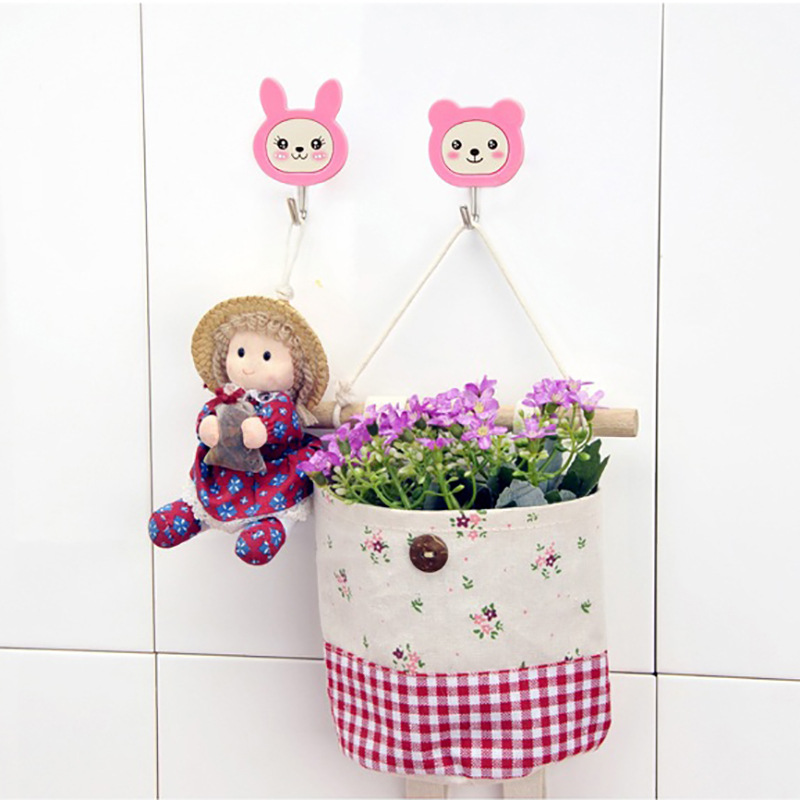 Zhenxing Tipo de dibujos animados puerta trasera pegajosa gancho baño hogar toalla colgando gancho rodamiento 1. 5kg 2 pack