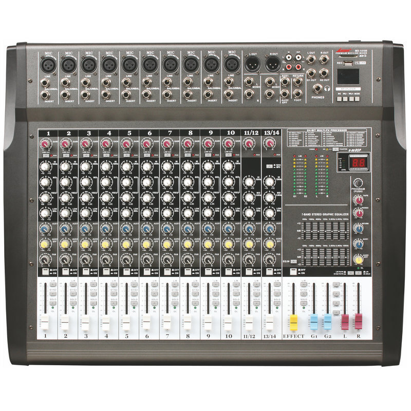 lane莱茵MX-1410调音台 10路带混响USB蓝牙舞台演出K歌调音台