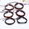 Retro woven leather bracelet, set, 2020, European style, genuine leather, suitable for import